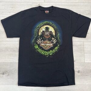 Harley-Davidson Leprechaun St.Patricks Day Black Tee Huntington Beach Med.